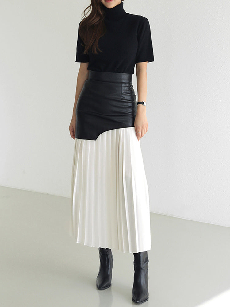 PLEATED MIDI SKIRT