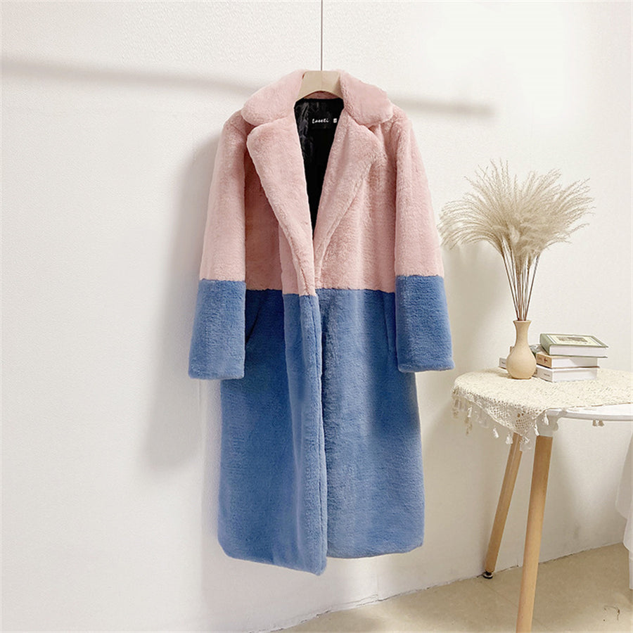 TWO TONE FUR COAT