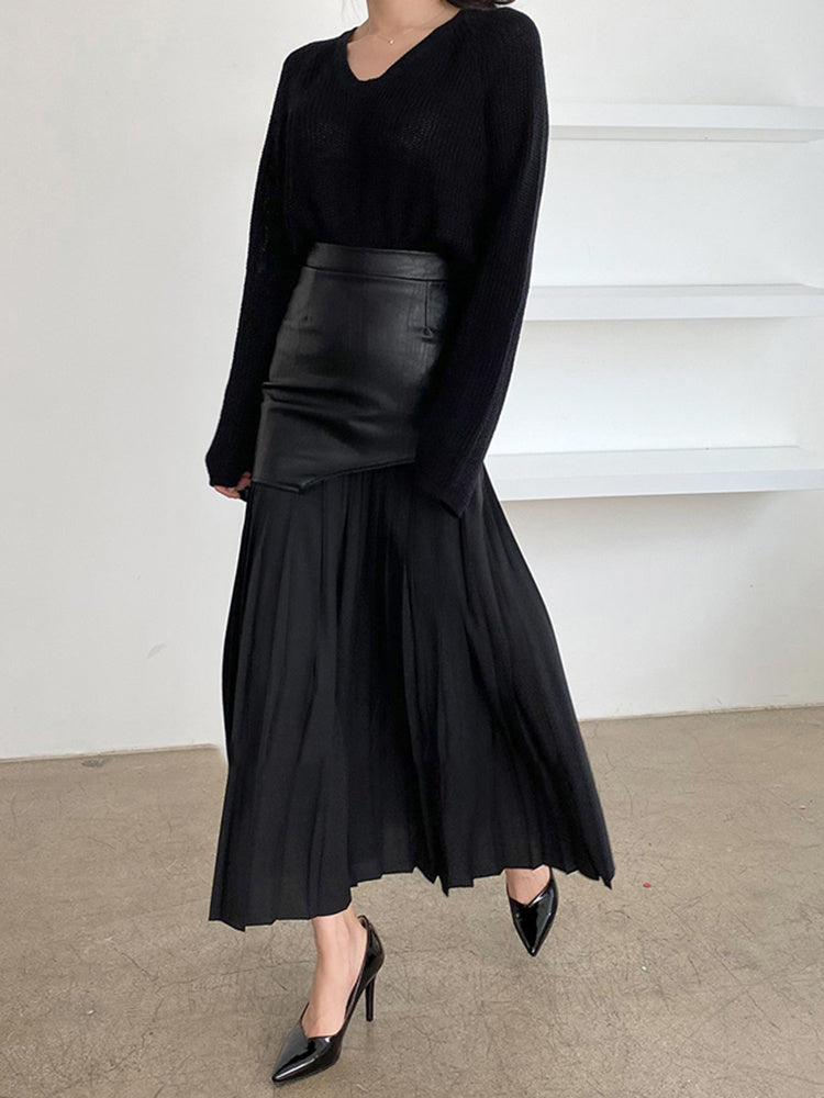 PLEATED MIDI SKIRT