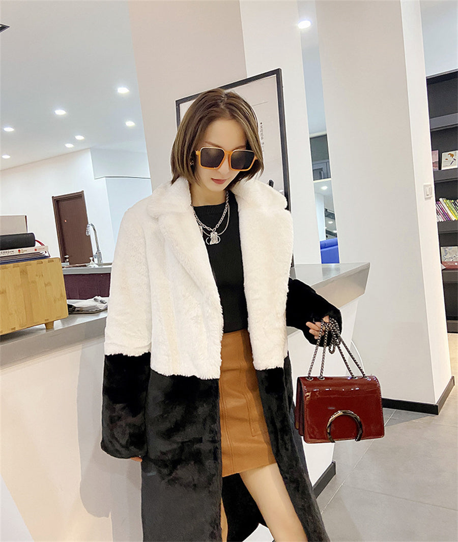 TWO TONE FUR COAT