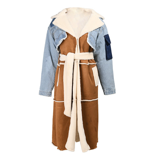 PATCHWORK DENIM COAT