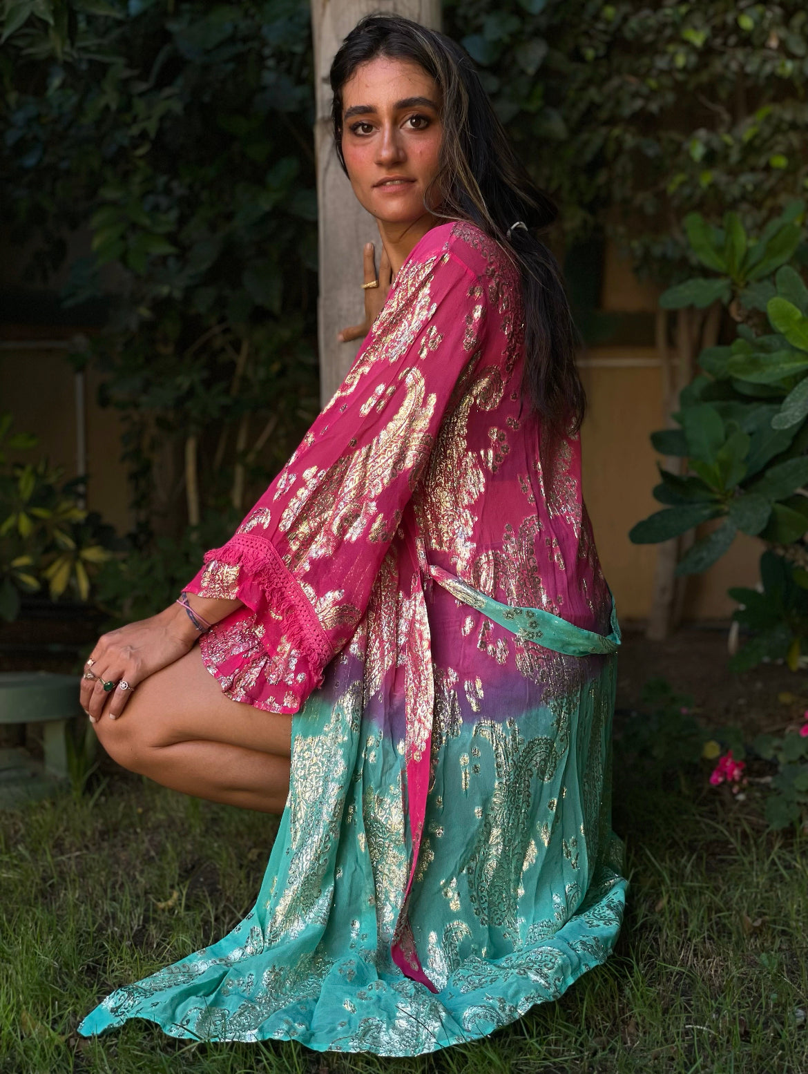 BOHEMIAN BLISS KIMONO - FUSCHIA