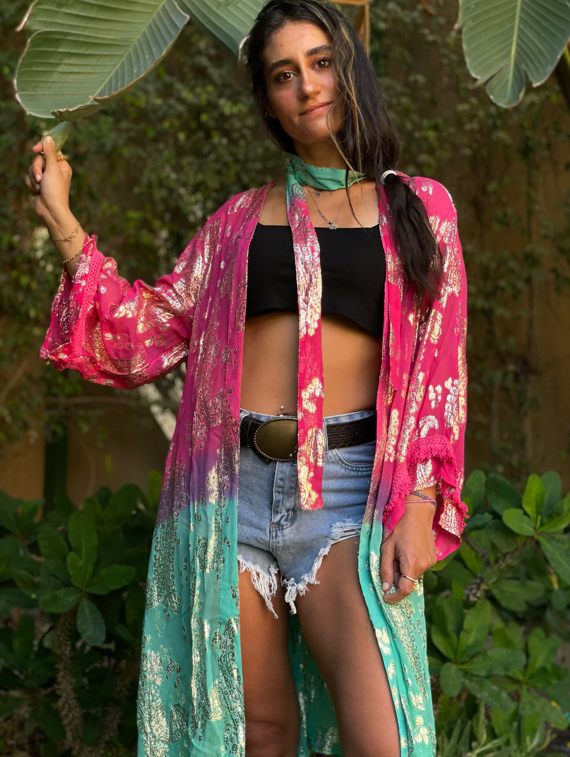 BOHEMIAN BLISS KIMONO - FUSCHIA