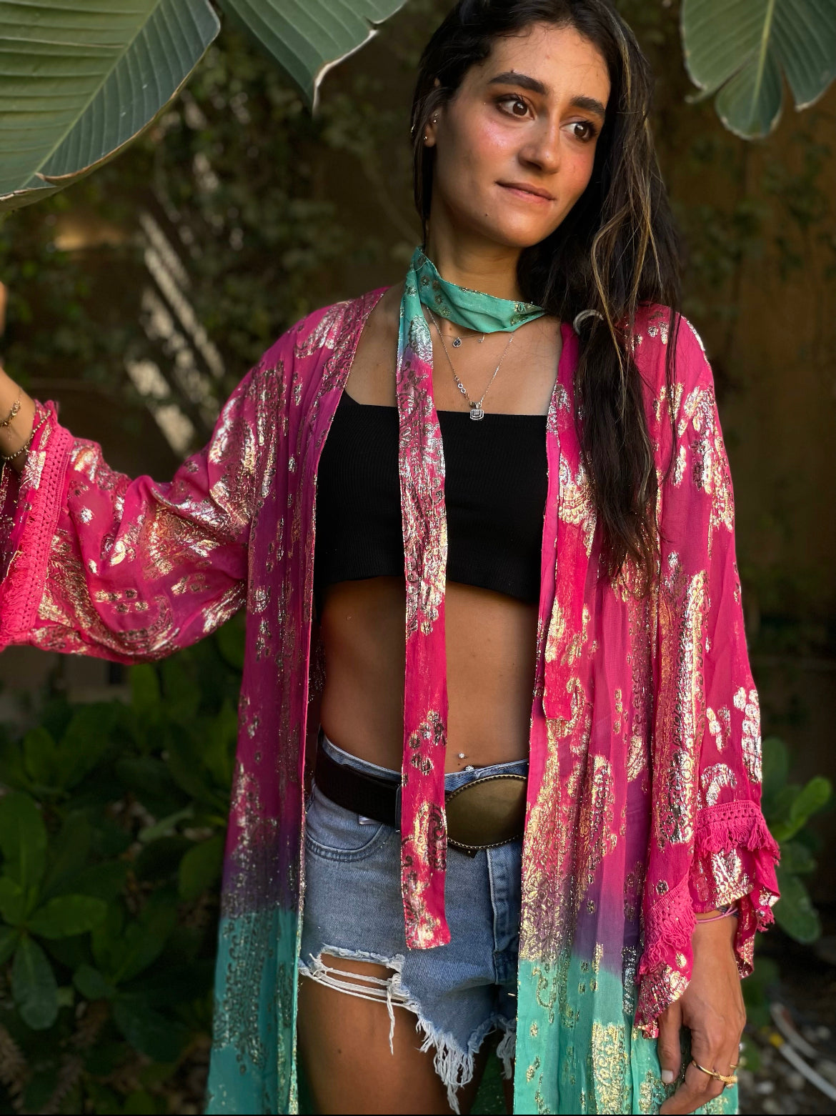 BOHEMIAN BLISS KIMONO - FUSCHIA